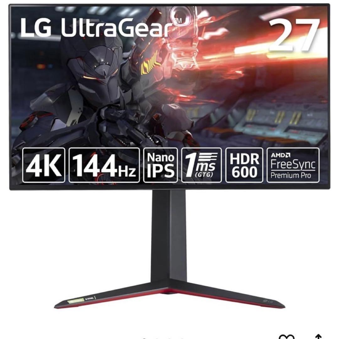LG モニター 27インチ/4K/Nano IPS/1ms(GTG)/144Hz