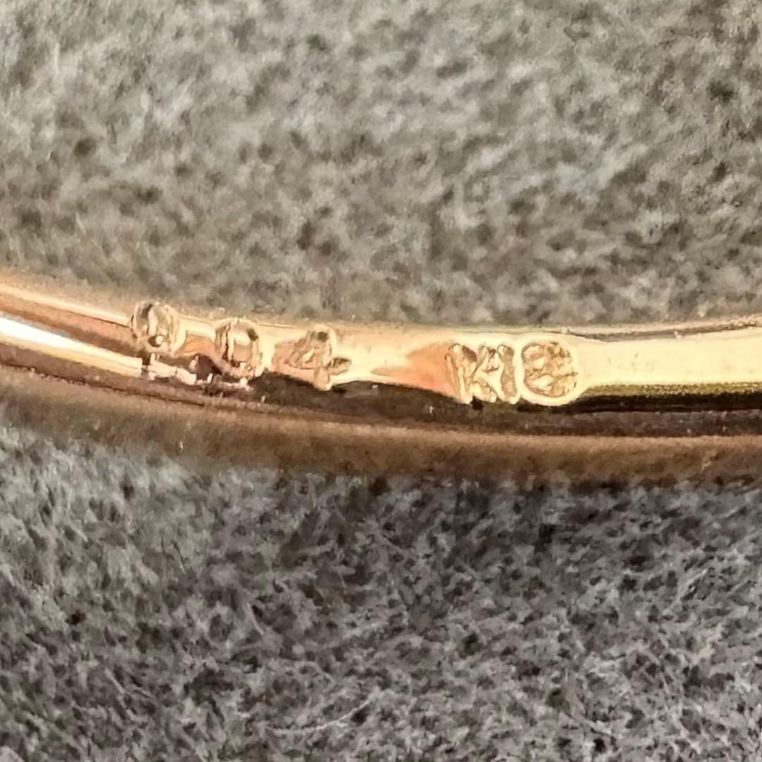 agete アガット k18 ダイアモンド ミル打ち リング ピンクゴールド