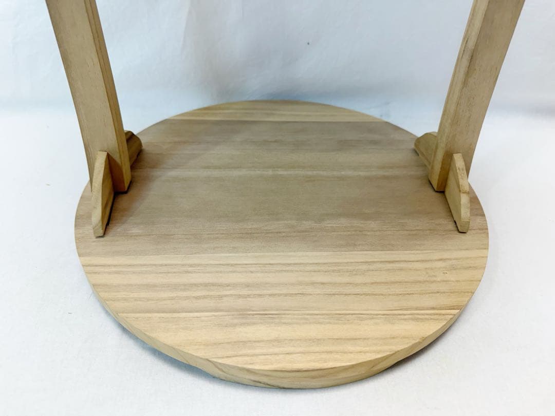 ほぼ未使用 茶道具 弘斎作 利休好写し 桐 丸卓 組み立式 元箱