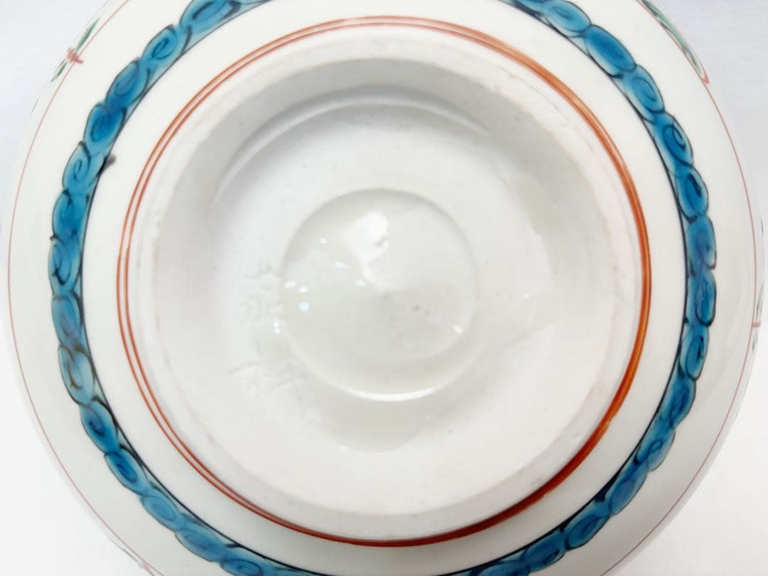 未使用 茶道具 三代目 森岡嘉祥作 呉須赤絵鉢 麒麟 茶器 茶事 陶印 共布共箱