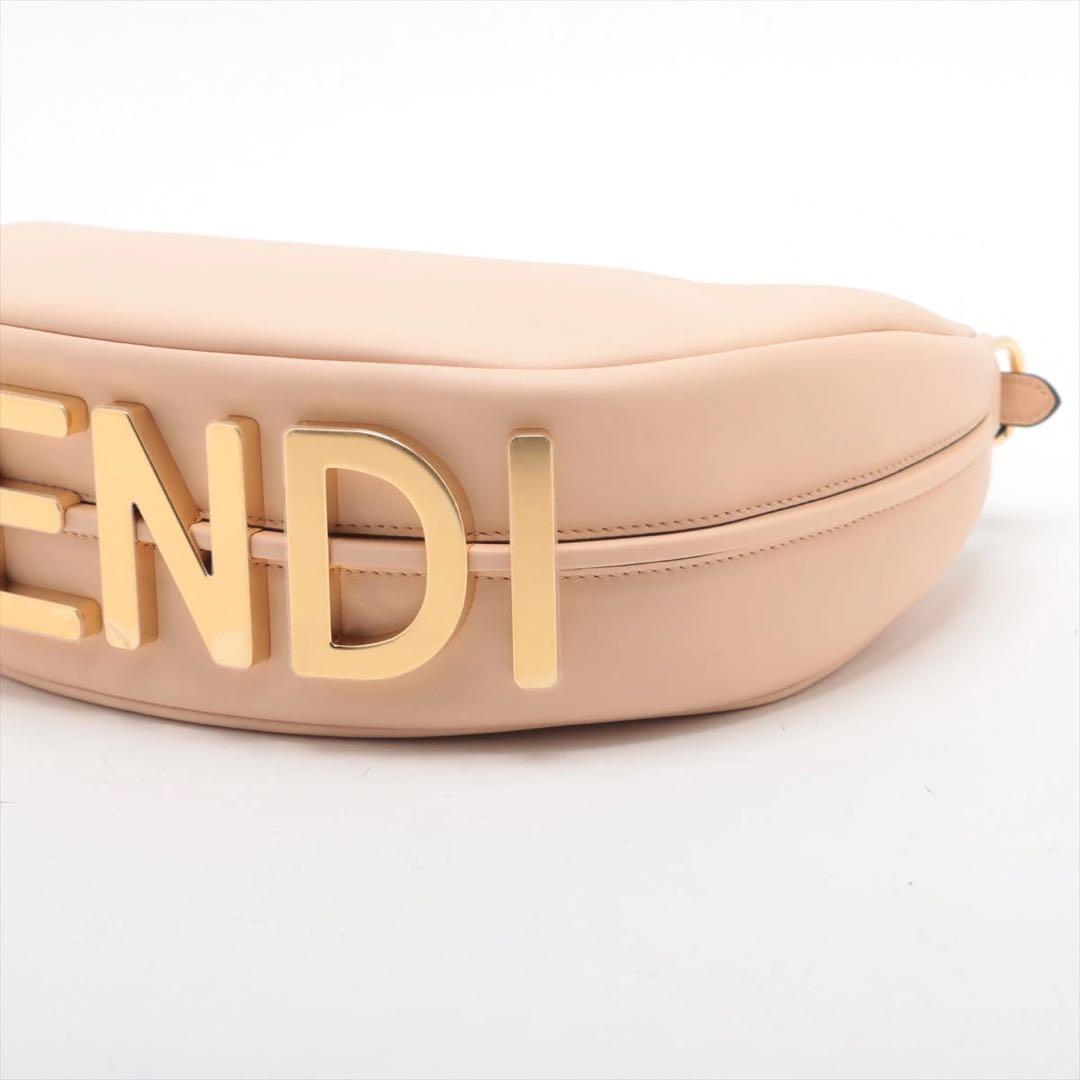 FENDI フェンディグラフィー スモール レザー ワンショルダーバッグ ピンク