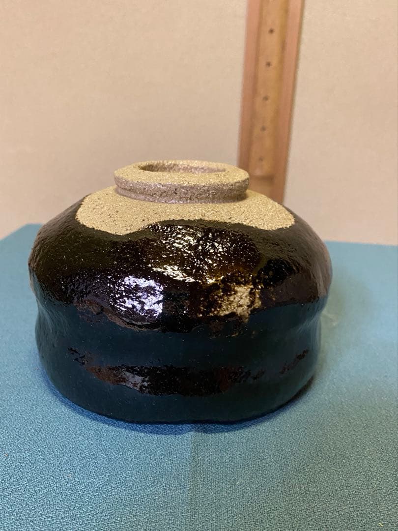 【本日限定】茶道具/黒茶碗　小川長楽 『黒 松声』 鵬雲斎書付 アンティーク