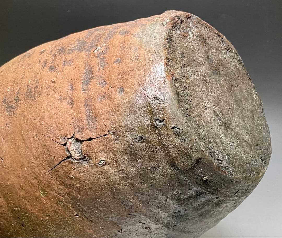 古備前　四耳壺　葉茶壺　28.5cm y5517