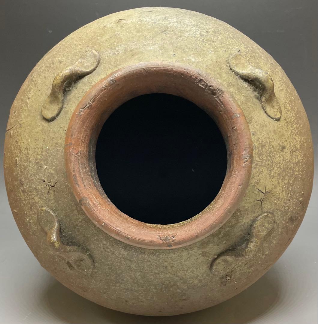 古備前　四耳壺　葉茶壺　28.5cm y5517