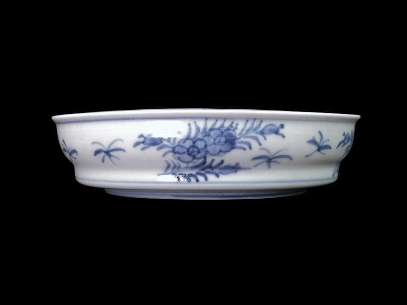 古伊万里　染付　松に山水の図　膾皿　5寸皿　C996AS-CVo