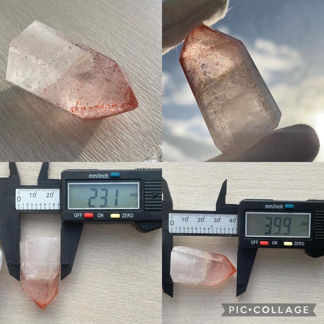 レピドクロサイトインクォーツ (虹色サンストーン入り) 天然石