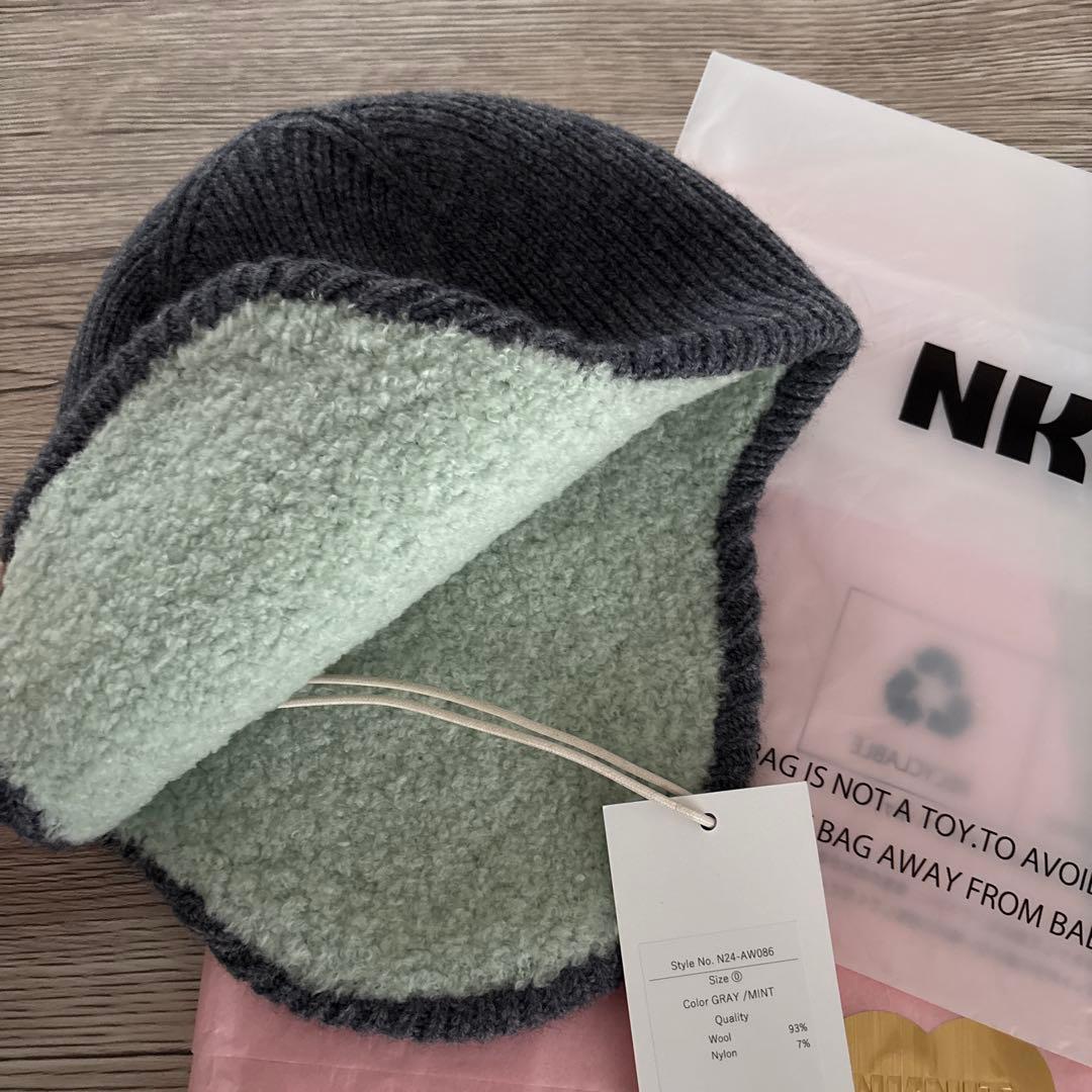 美品✨NKNIT reversible KNIT cap グレー