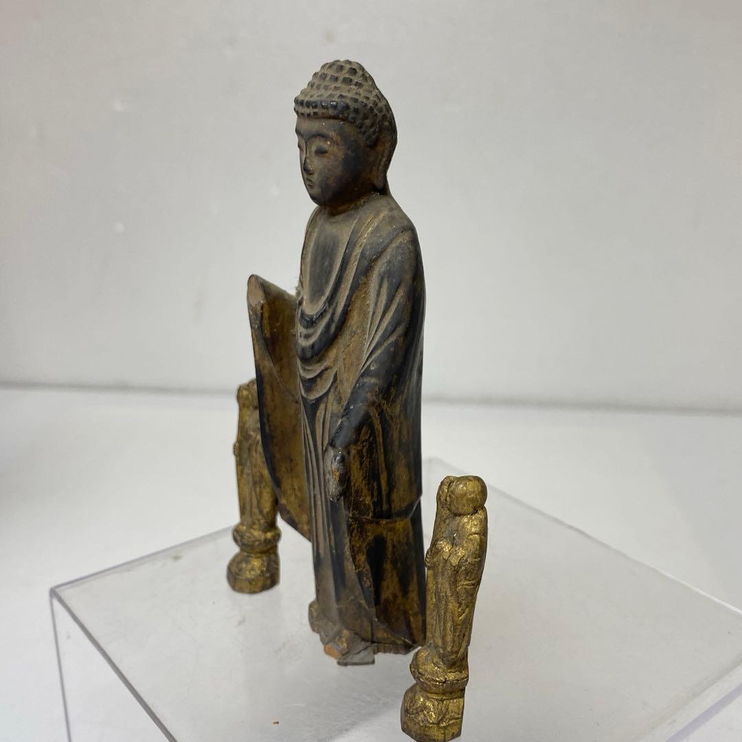 江戸初期　木彫　阿弥陀仏　厨子入　東さ7-1124②
