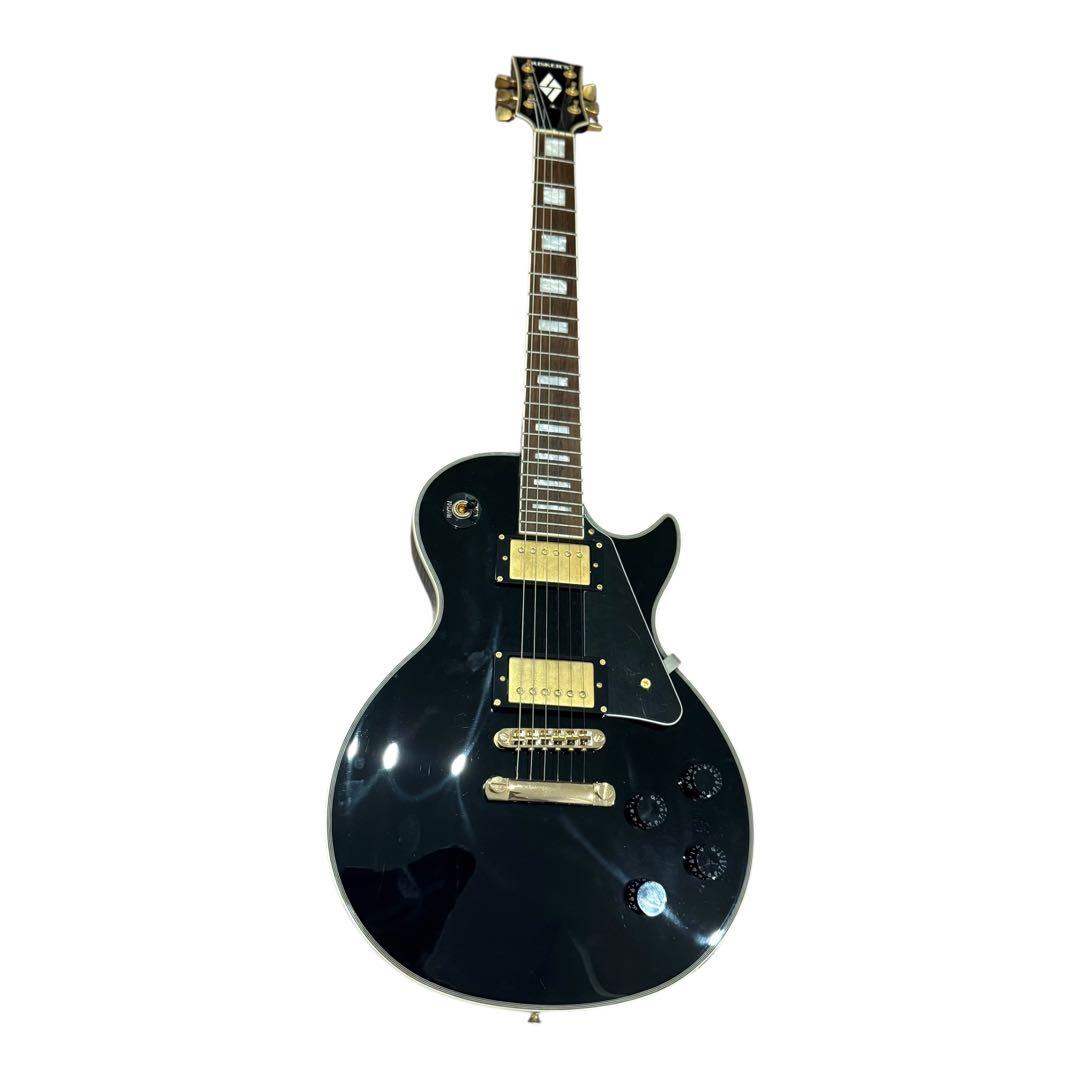 BUSKER'S レスポールカスタム風 エレキギター 黒×金　ぼっちざろっく