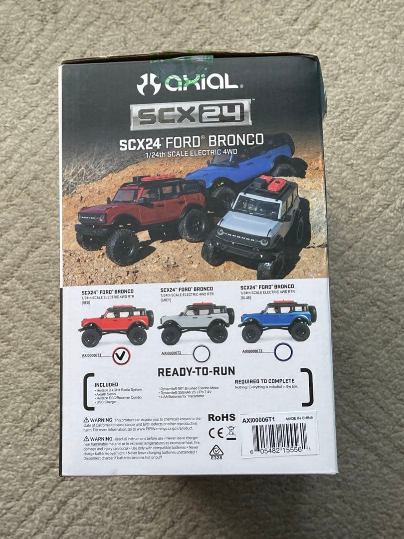 アキシャル1/24 SCX24 2021 フォード ブロンコ 4WD RTR 赤