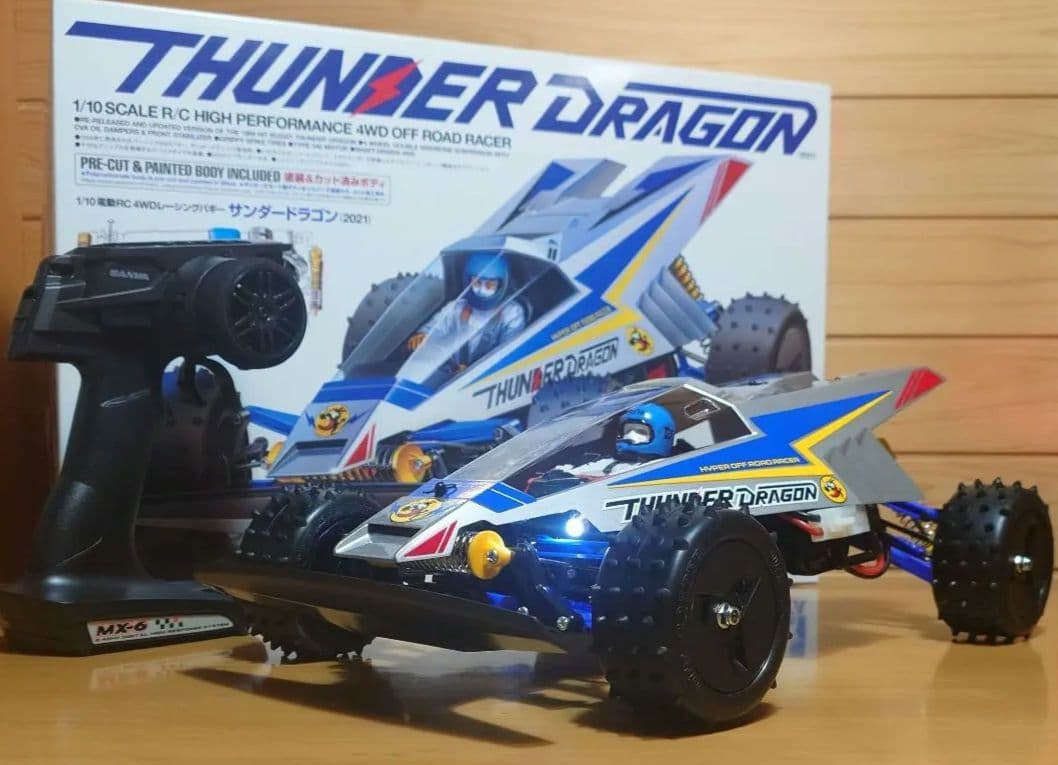 タミヤ電動RCカーNo.158サンダードラゴンLEDライト付プロポ…完成品セット