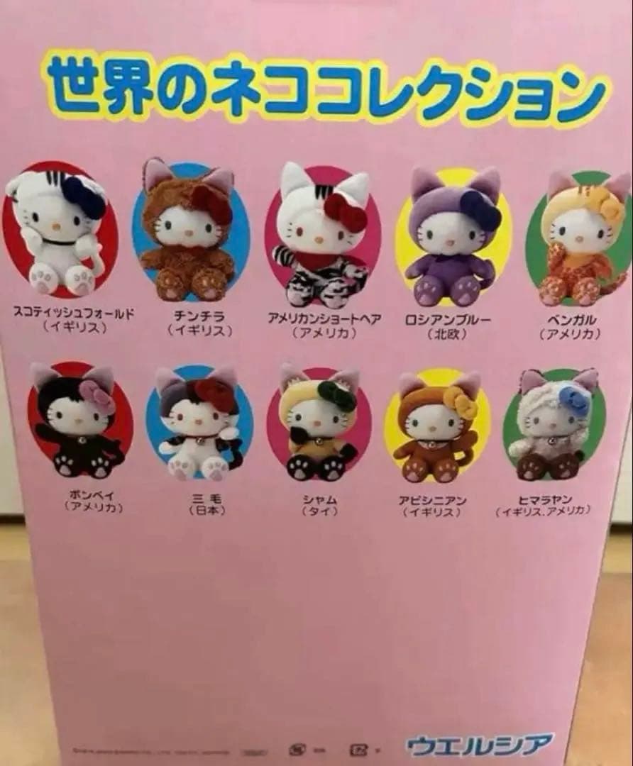 ハローキティ ぬいぐるみ 世界のネココレクション　希少チンチラ（イギリス）レア