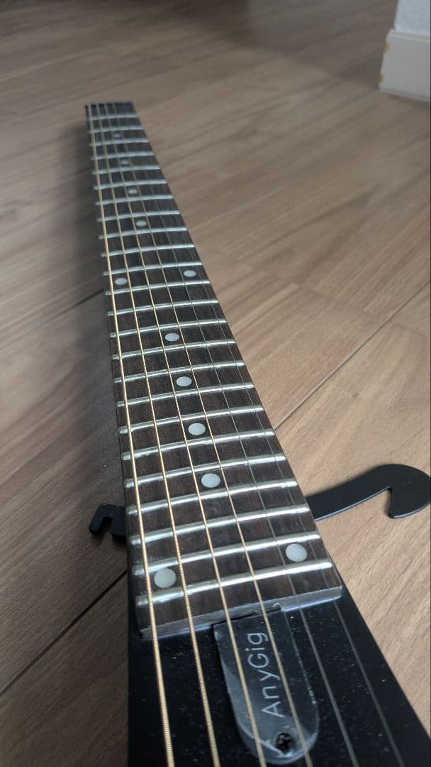 Anygig トラベルギター ブラック ハムバッカー