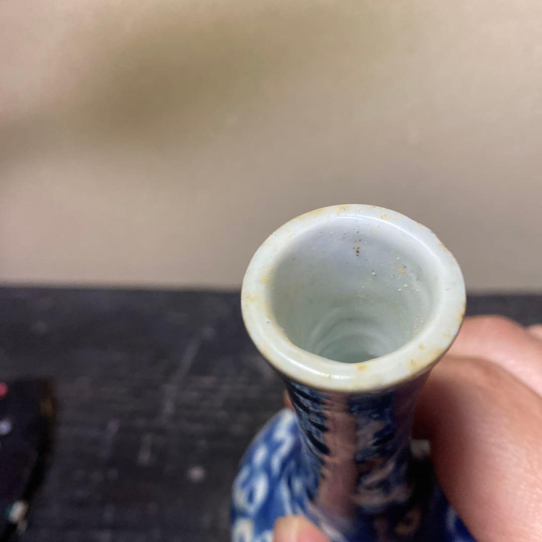 清朝染付徳利　中国古玩