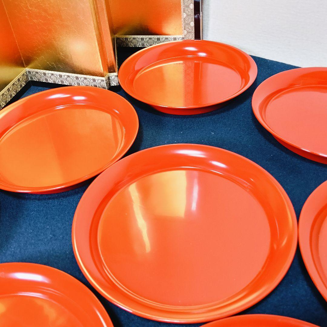 AN15 菓子皿 当時物 10客 木製朱塗 茶道具 懐石 会席