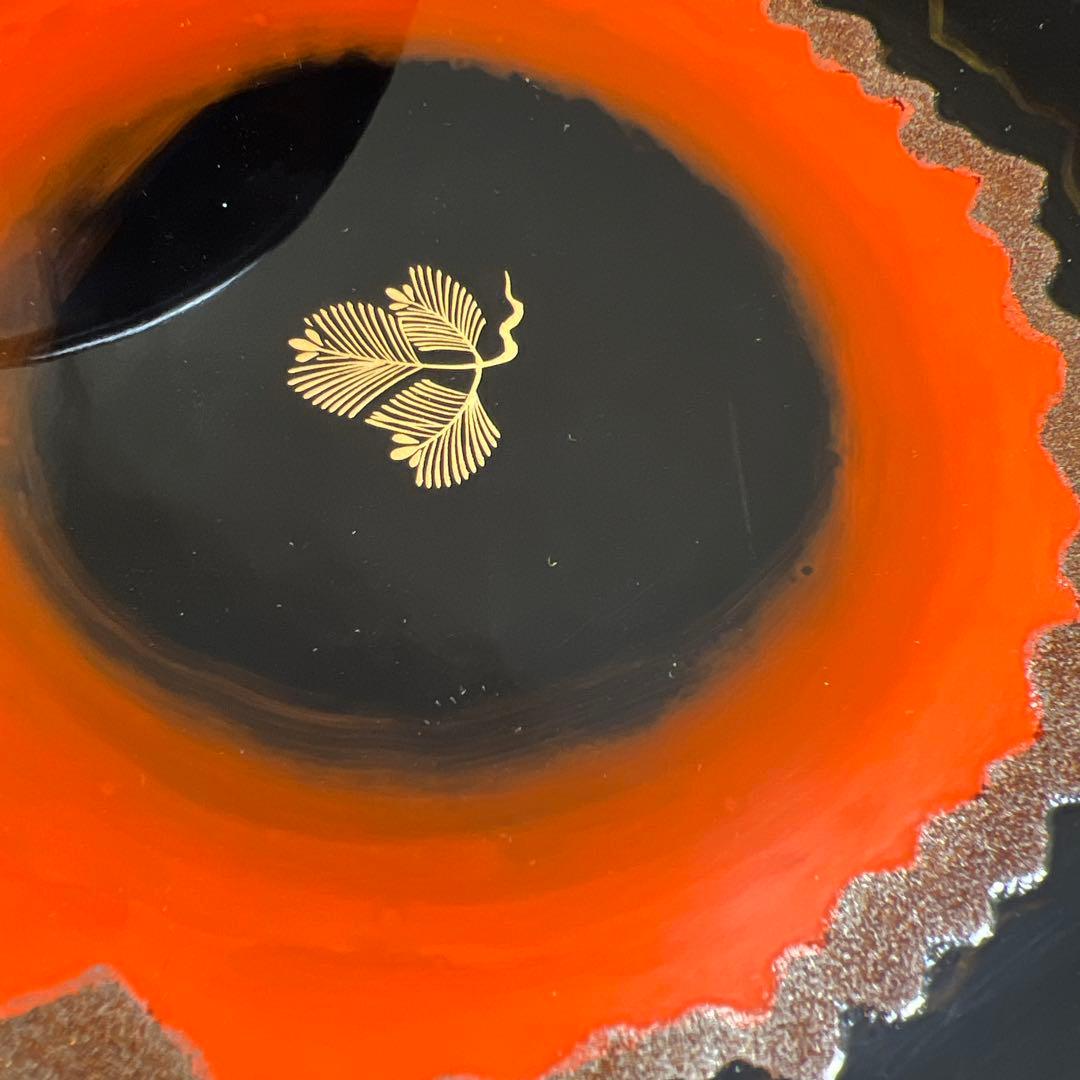 服部峻昇　蒔絵銘々皿5客　共箱　直径15.9㎝　東Y7-1002①