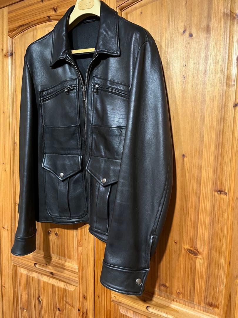 ラルフローレン パープルレーベル レザー ライダースジャケット