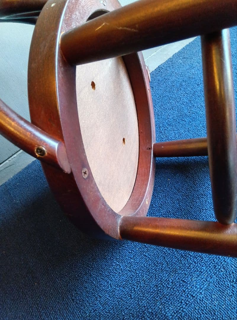 木製バースツール 背もたれ付き 全長約86cm ヴィンテージ