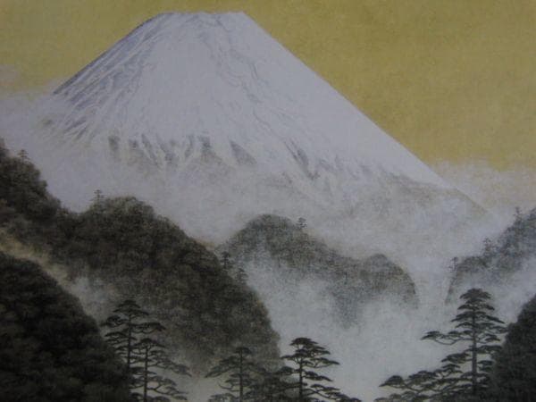佐藤晨、【富嶽】、希少な額装用画集より、新品額装付、状態良好