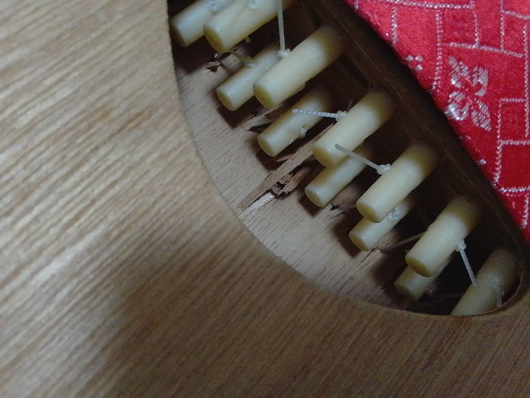 ☆美品☆ ミニ琴 2尺琴 全長約60cm×全幅約13cm お琴の手びき付 木製