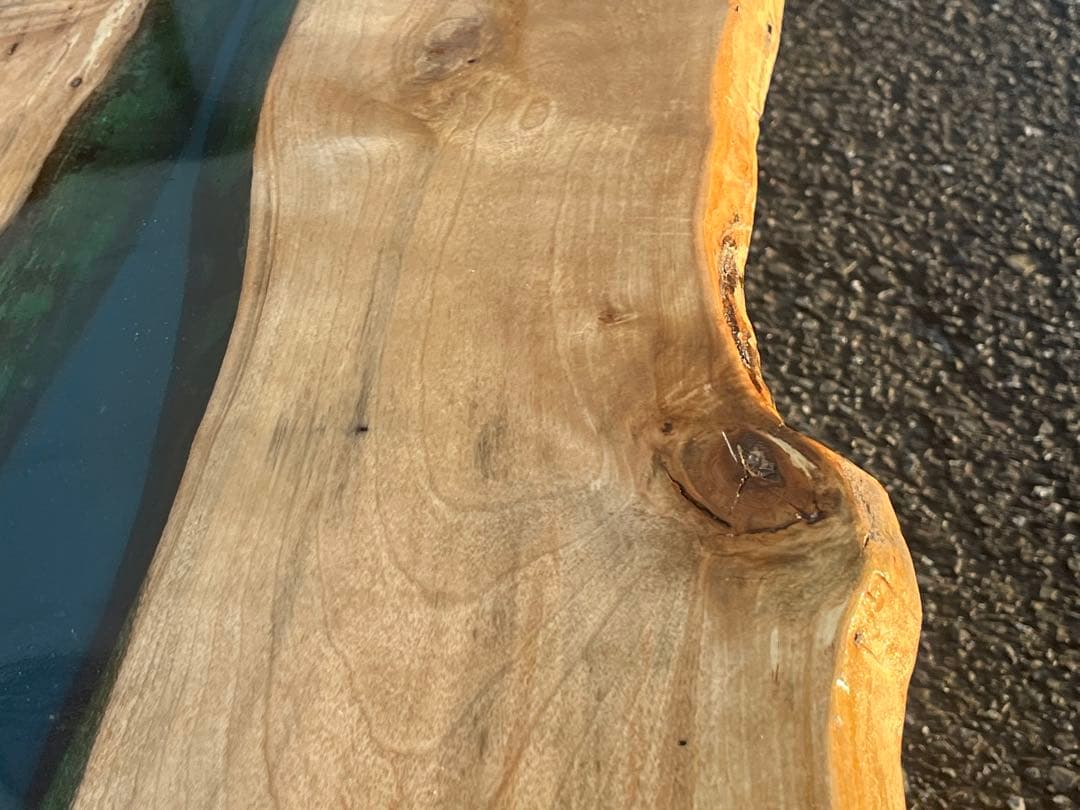 【クルミ】おしゃれ　ローテーブル レジンテーブル　リバーテーブル