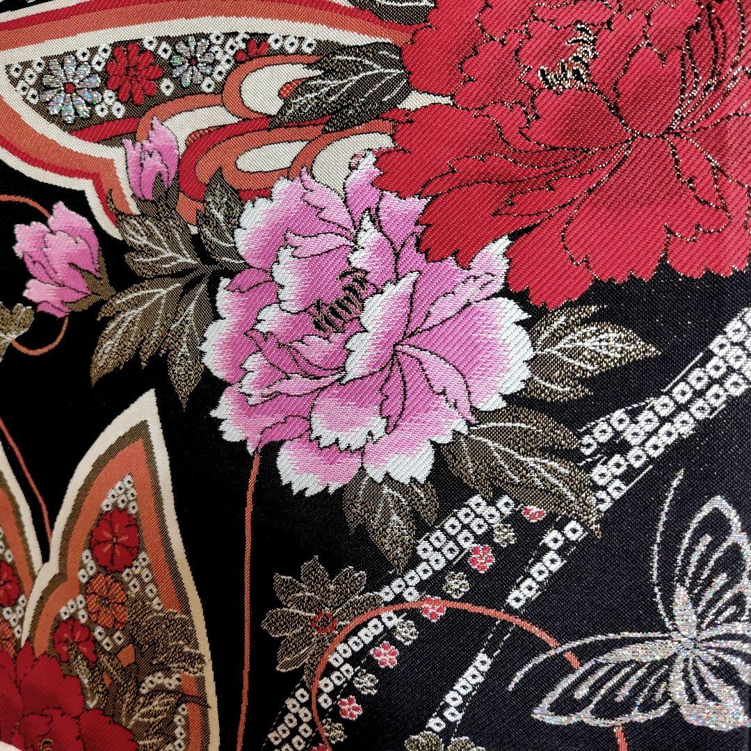 振袖フルセット(8点)・京都きもの友禅・舞蝶牡丹・花模様・逸品