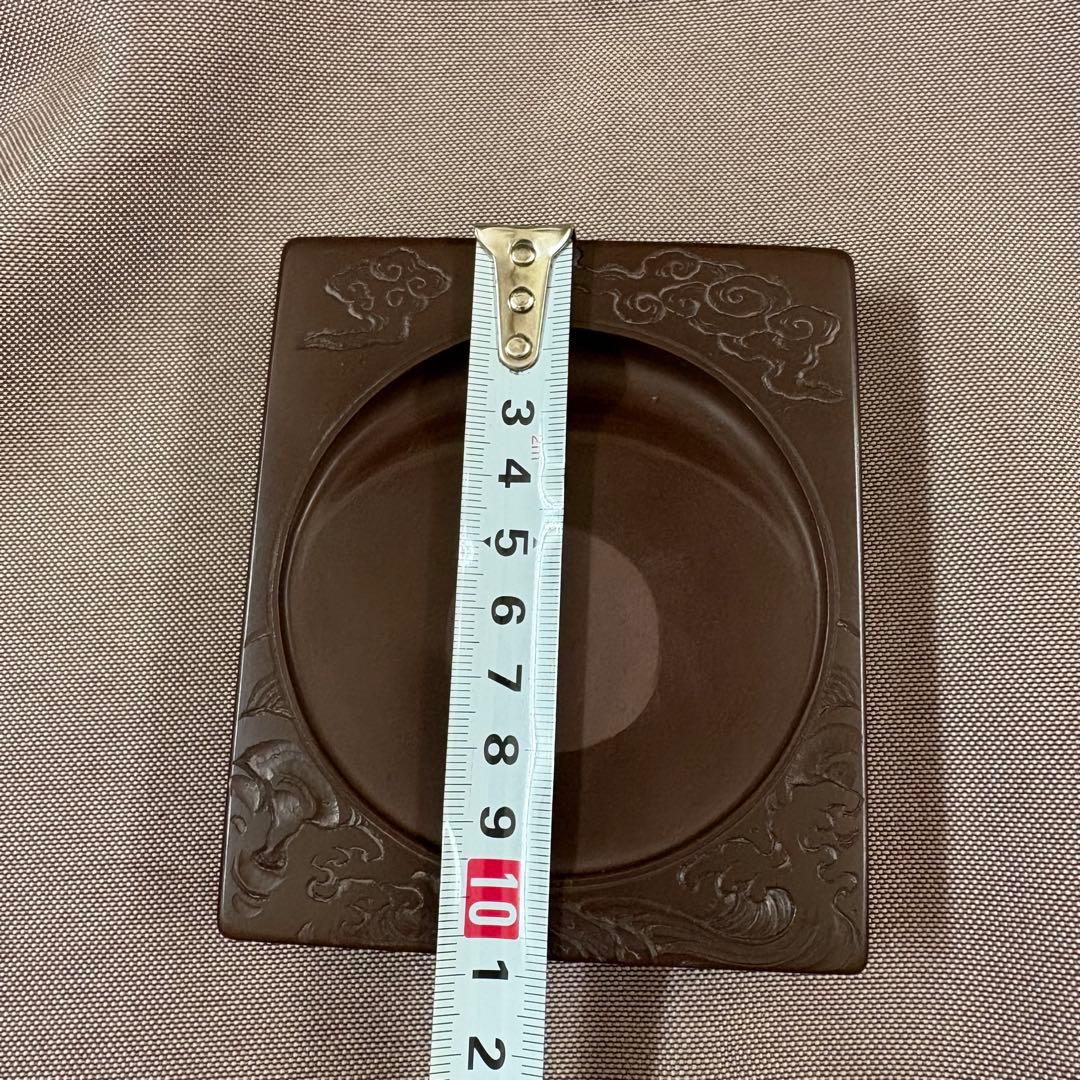 紅溪石硯 原口梅羊（梅羊刀）　書道具　宮崎県伝統工芸品　未使用品　骨董品