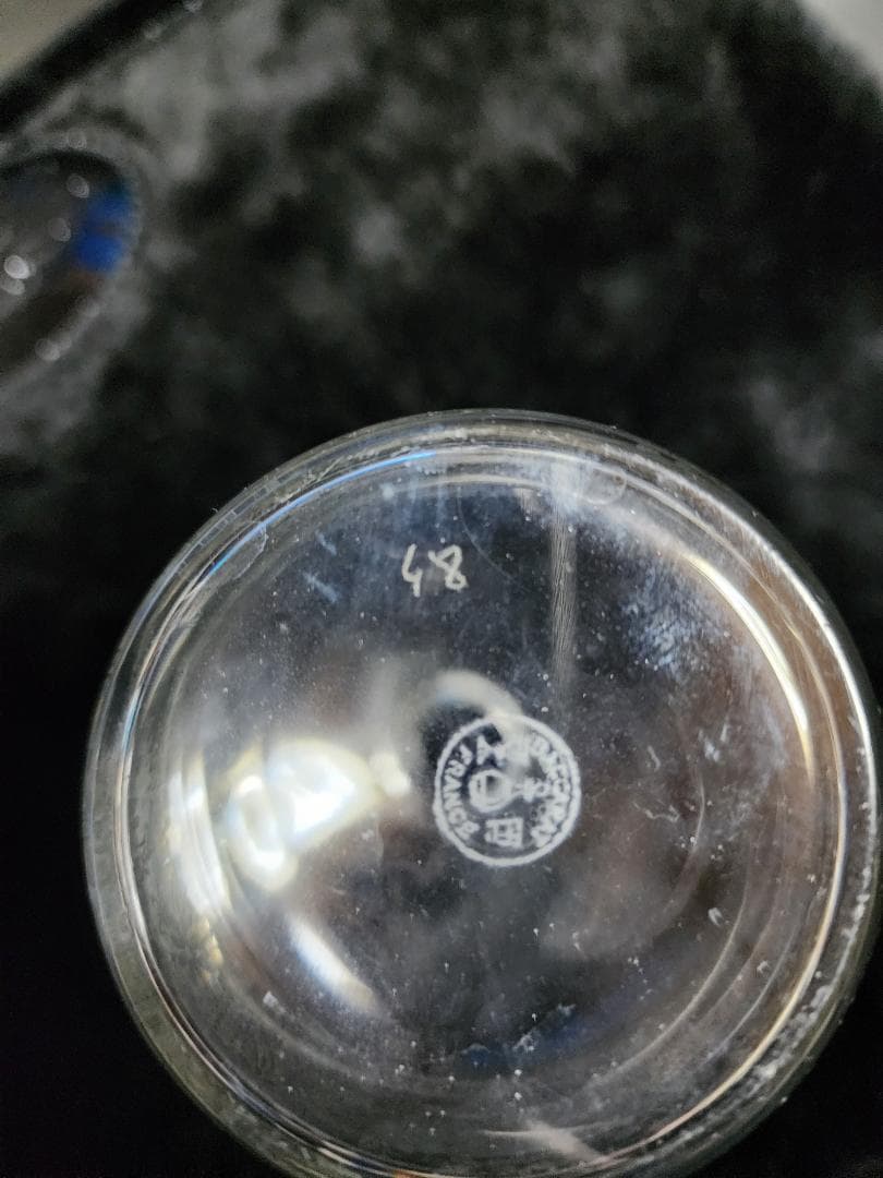 希少!オールドバカラエリザベート花柄エッチングガラス容器 蓋付き