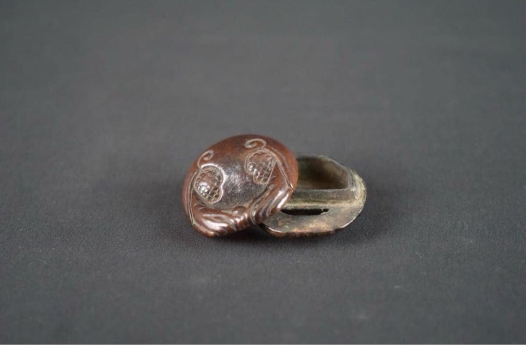 時代 古銅 木魚形 香合 茶道具 古美術