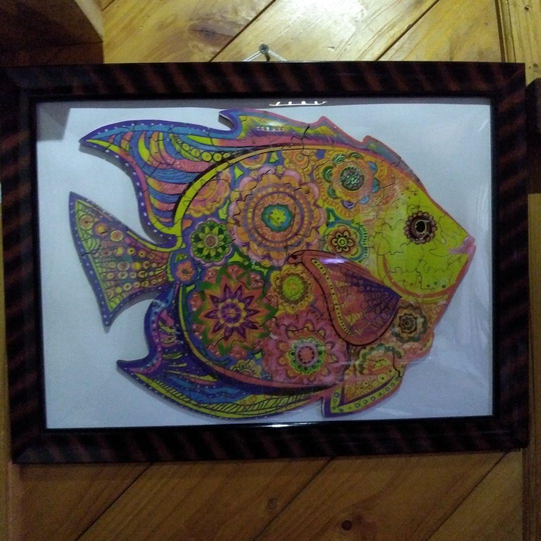 木製魚パズル