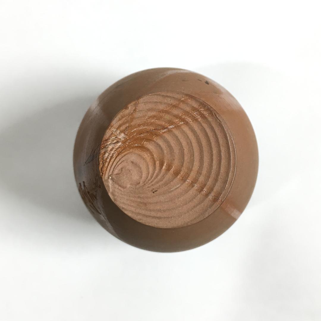 木村陶峰 肩衝茶入 火襷が見事な作品 美しく可愛い苺裂仕覆 無骨な共箱の文字