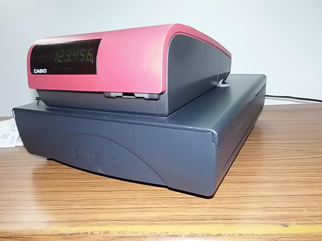 かわいい赤130店名設定無料カシオ１０部門TE-300 インボイスレジスター