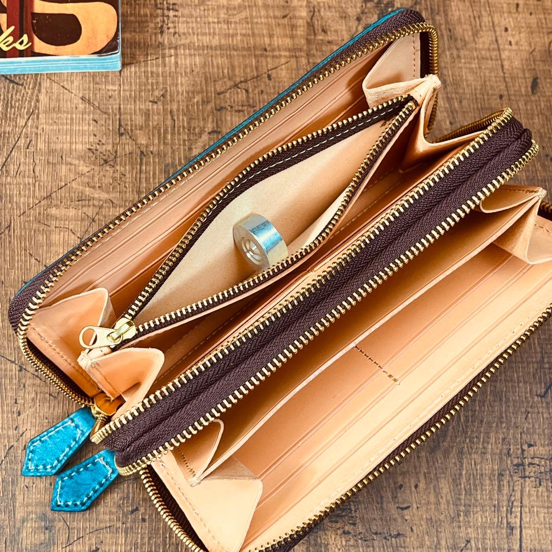 ブライドルレザー メンズ 長財布 ダブルファスナー ダブルジップ