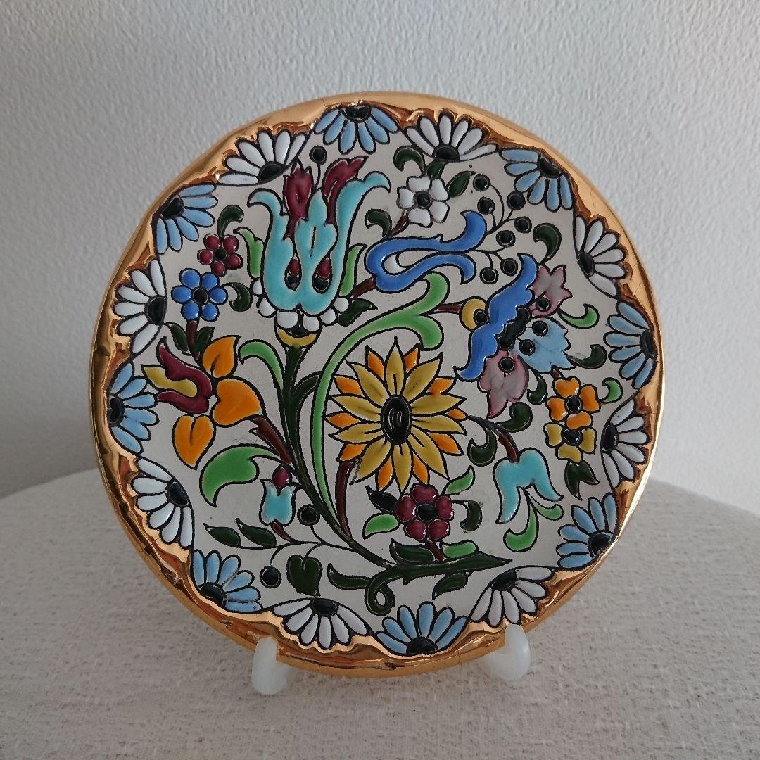 【金高騰中】PAIN スペインSEVILLA セビリア焼24k 金彩 飾皿３枚組