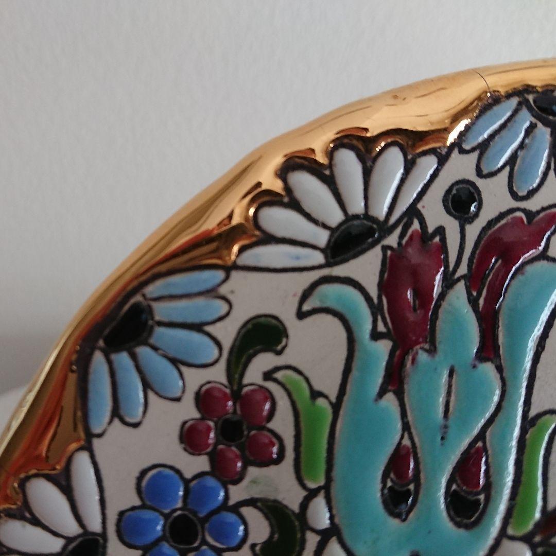 【金高騰中】PAIN スペインSEVILLA セビリア焼24k 金彩 飾皿３枚組