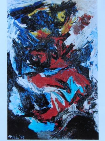 Karel Appel、Nu bleu、希少画集画、新品額装付