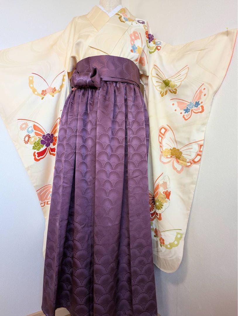 ラ・ソールの端折りが素敵な二部式着物　振り袖二部式