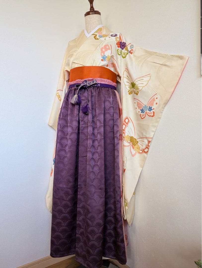 ラ・ソールの端折りが素敵な二部式着物　振り袖二部式