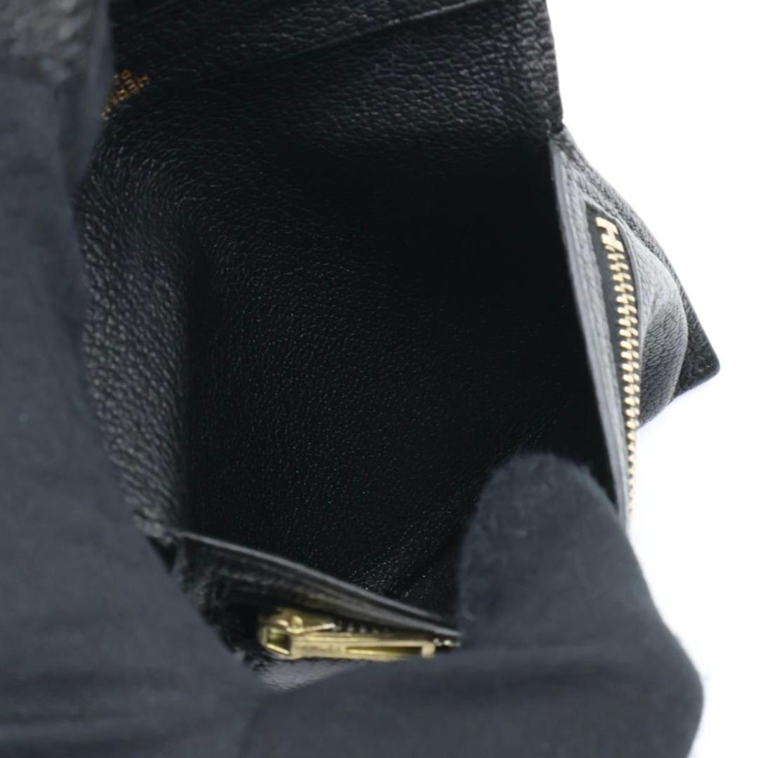 鑑定書付き【極美品】HERMES ベアンコンパクト　シェーブル　黒　折り財布