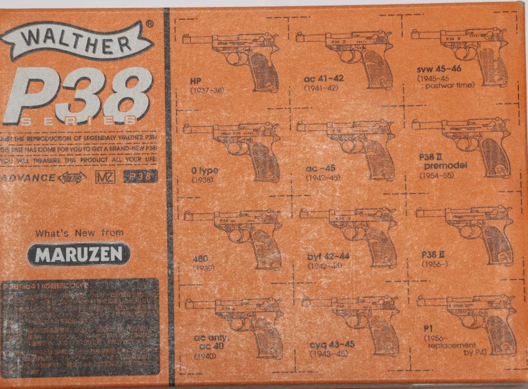 マルゼン製　ＨＷ樹脂ガスガン　ワルサーＰ３８アンクルタイプ　JASG合法品