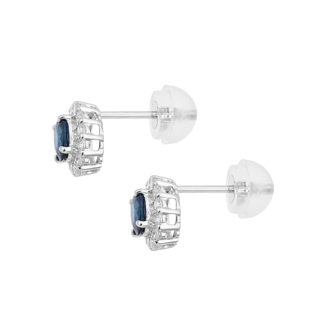 K10ホワイトゴールドサファイアピアス