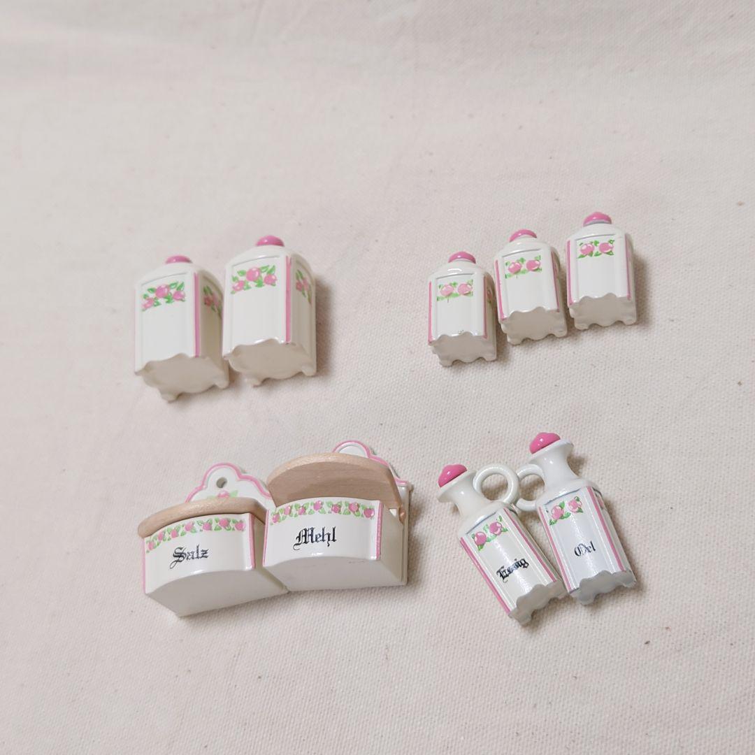 棚付き ピンクの小花のキャニスターセット ボードヘニッヒ ドールハウスミニチュア