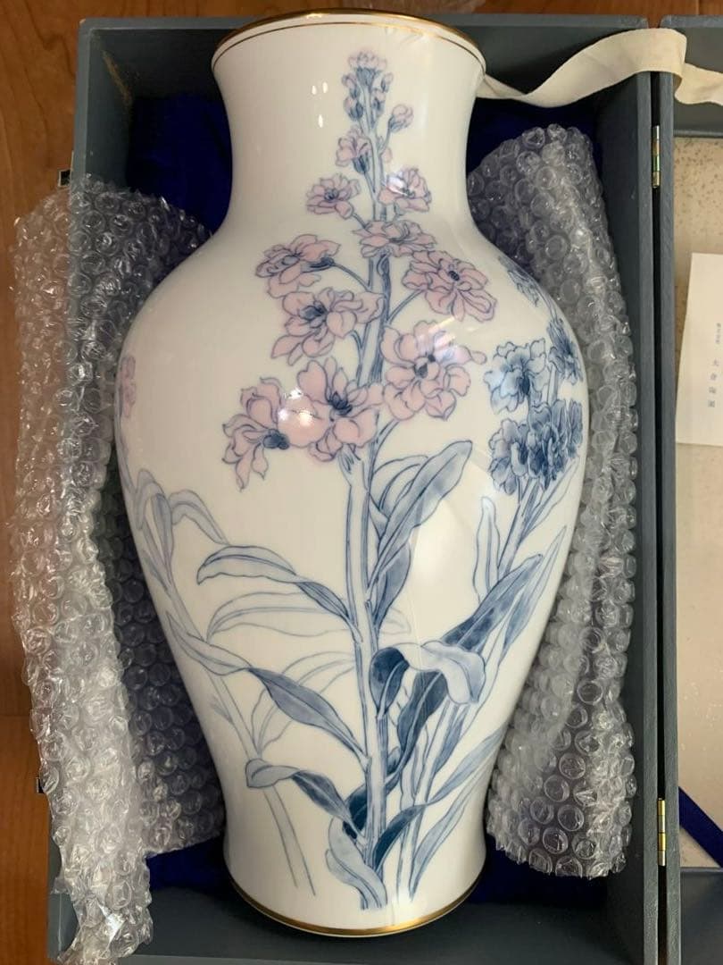 希少　大倉陶園　OKURA 高級　花瓶　正規品　フラワーベース　金彩　花　美品