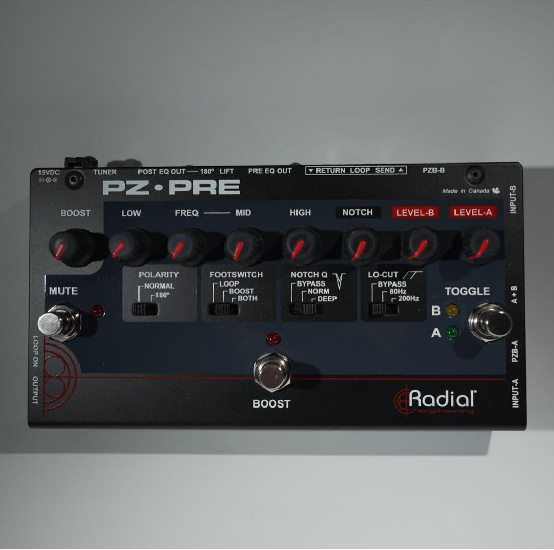 Radial PZ-Preアコースティック用プリアンプ／DI（美品・付属品完備）