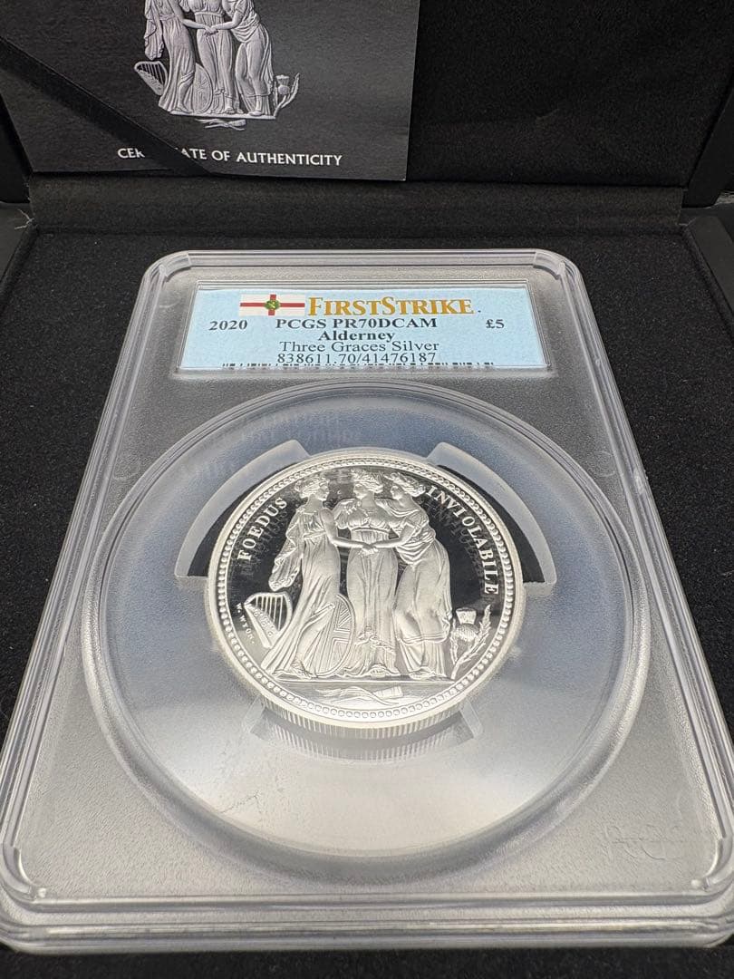 2020 スリーグレイセス 5ポンドプルーフ銀貨 オルダニー