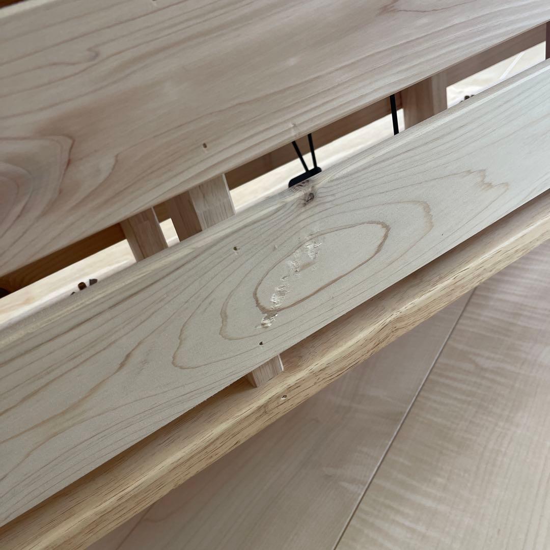 中居木工　2022/5 製造 折りたたみ式ひのきすのこベッド　ライトブラウン