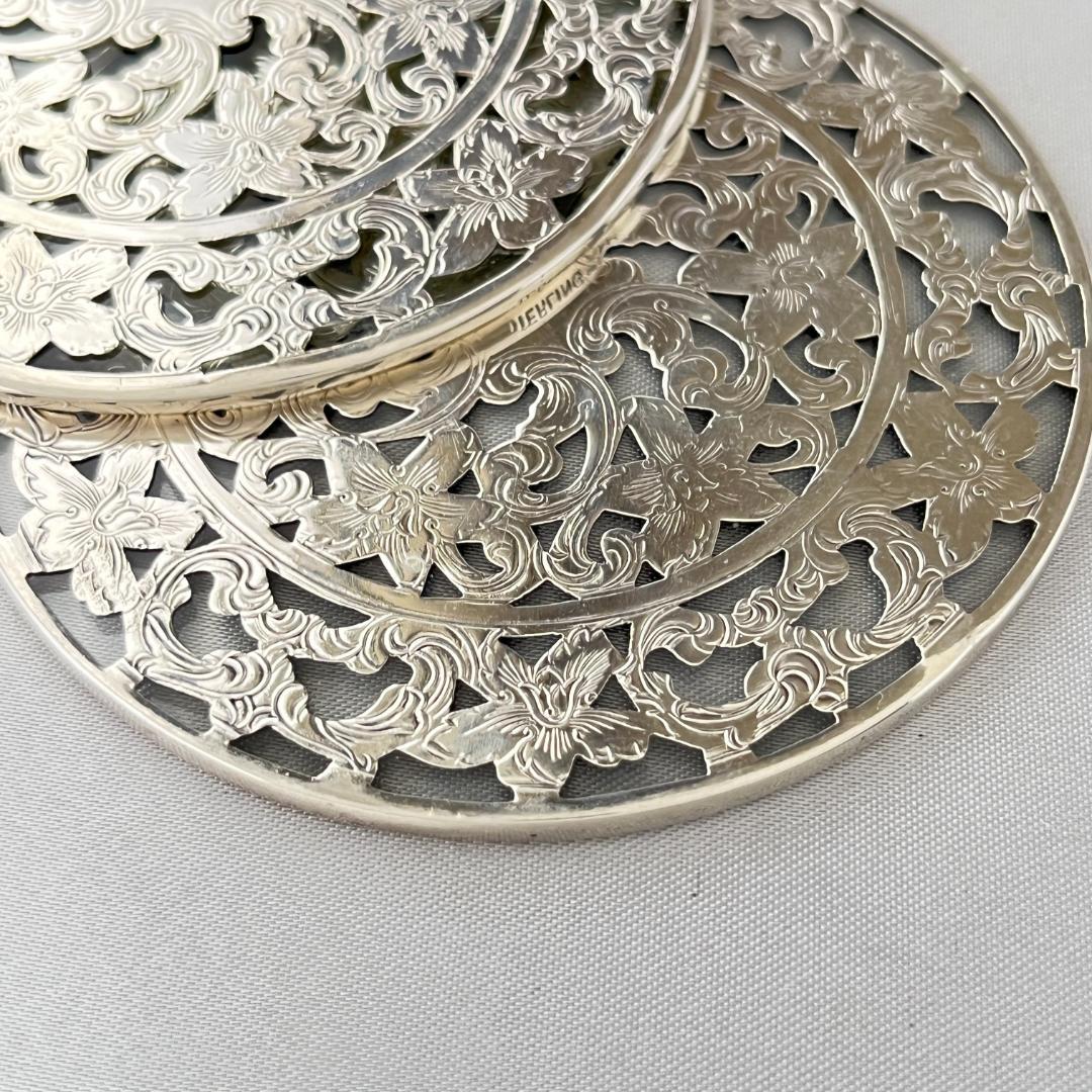 【WEBSTER】 【純銀 / ガラス】コースター 6枚組 スターリングシルバー