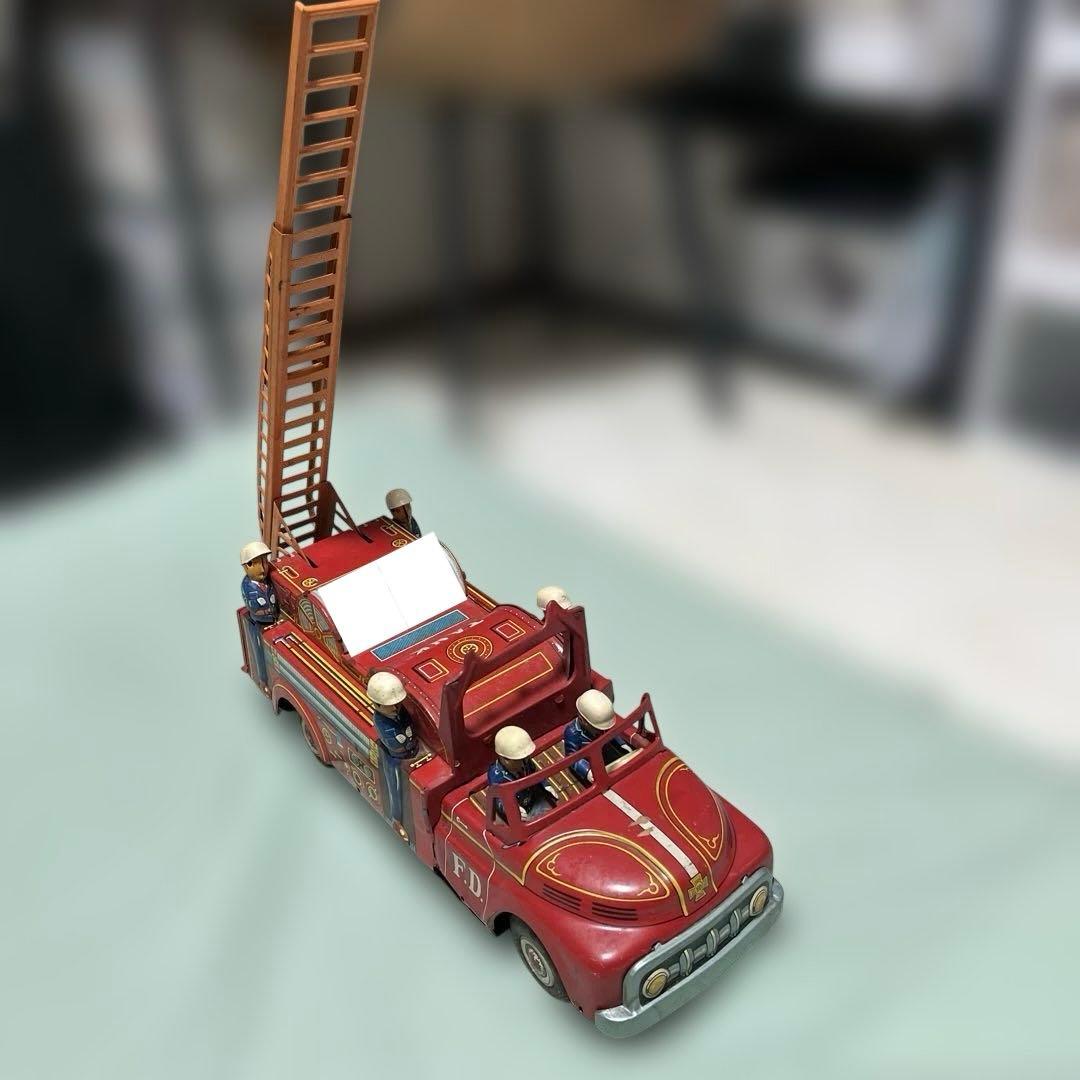 ジャンク 箱無 ヨネザワ玩具 消防車 ブリキ