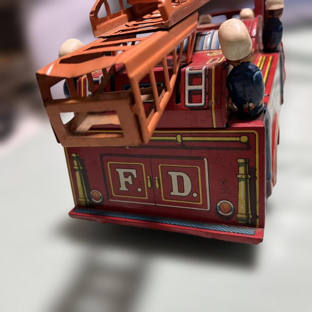 ジャンク 箱無 ヨネザワ玩具 消防車 ブリキ