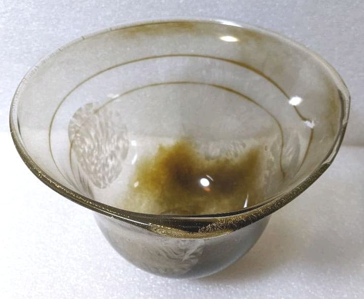 作家物 小西 晃 ガラス工芸 吹きガラス 金彩